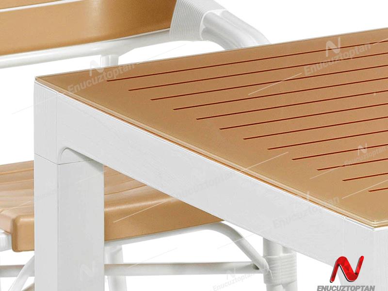 Novussi NST-003 Bamboo Bahçe Masa Takımı 90x150 Camlı Masa + 6 Koltuk | ID4638 