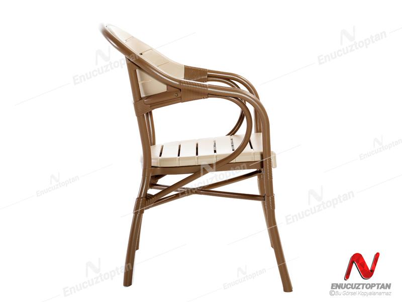 Novussi NST-004 Bamboo Bahçe Masa Takımı 90x90 Camlı Masa + 4 Koltuk | ID4634