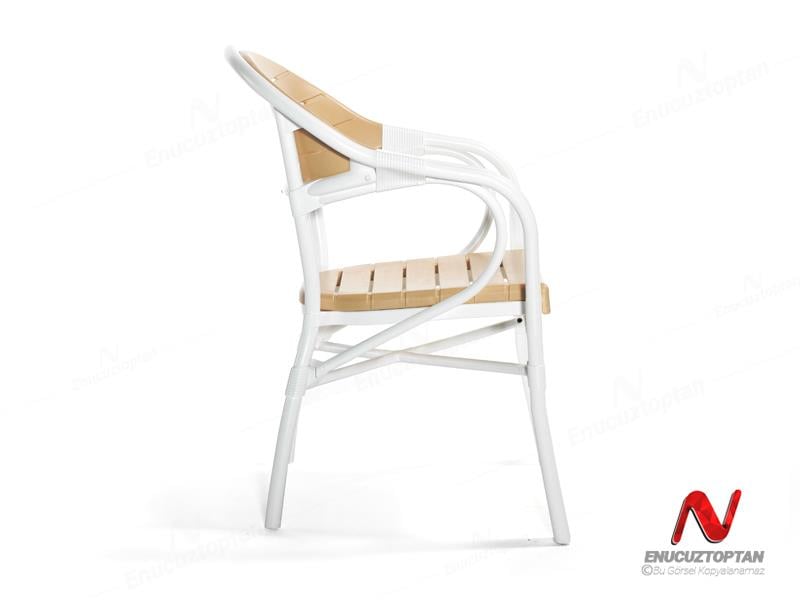 Novussi NST-004 Bamboo Sandalye Beyaz  | ID4663