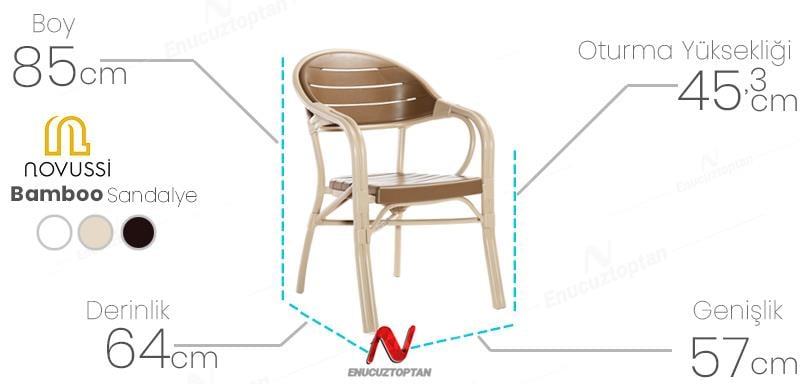 Novussi NST-004 Bamboo Sandalye Cappucino | ID4664