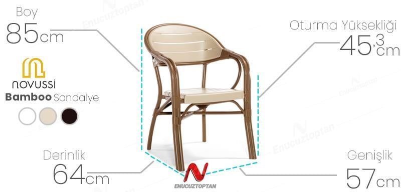 Novussi NST-004 Bamboo Sandalye Çöl Kahvesi  | ID4662