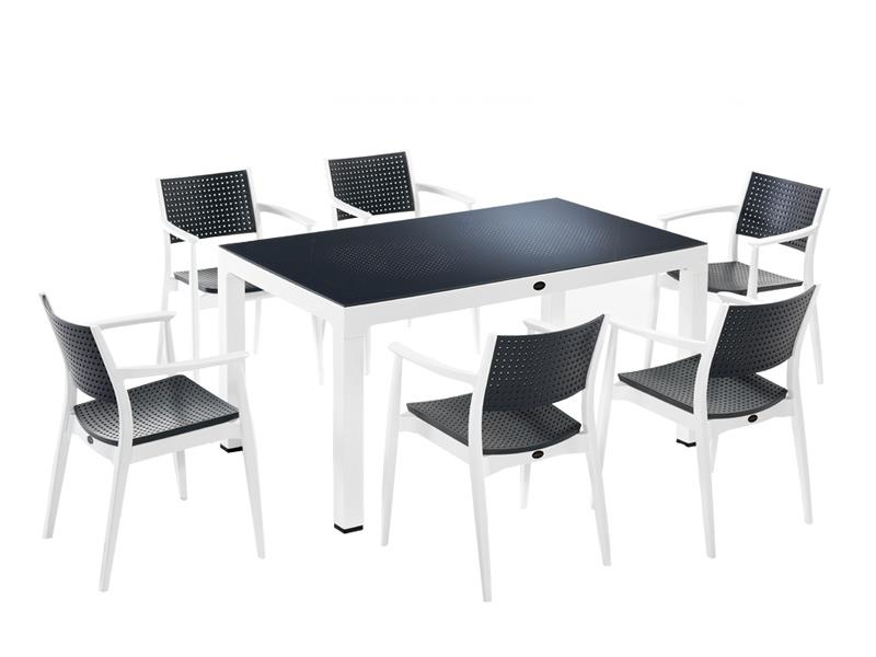 Novussi NST-009 Seginus Bahçe Masa Takımı Camlı Masa + 6 Koltuk |  ID4644