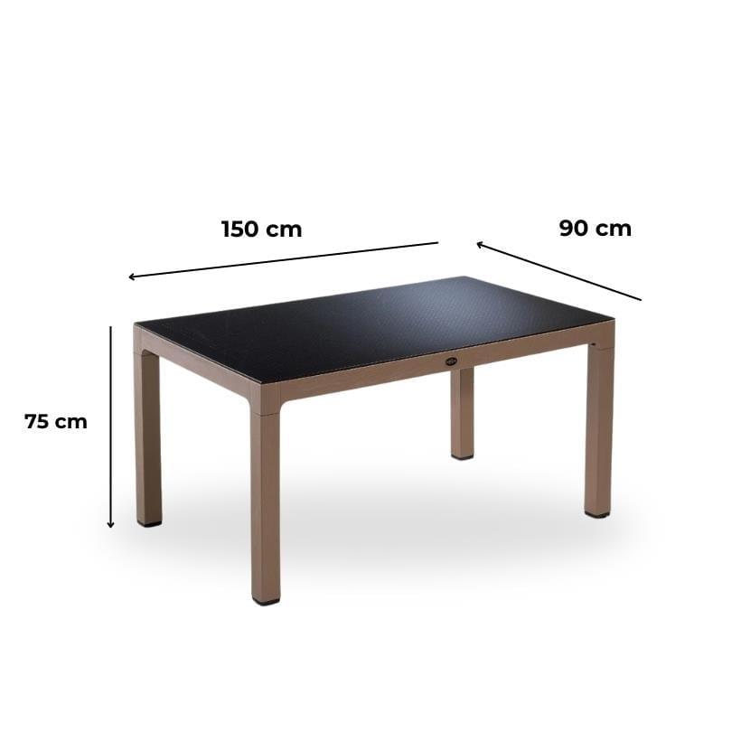 Novussi NST-009 Seginus Bahçe Masa Takımı Camlı Masa + 6 Koltuk |  ID4643