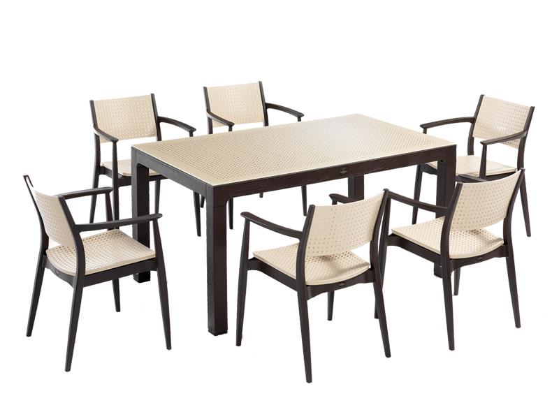 Novussi NST-009 Seginus Bahçe Masa Takımı Camlı Masa + 6 Koltuk |  ID4641