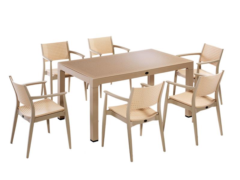 Novussi NST-009 Seginus Bahçe Masa Takımı Camlı Masa + 6 Koltuk |  ID4642