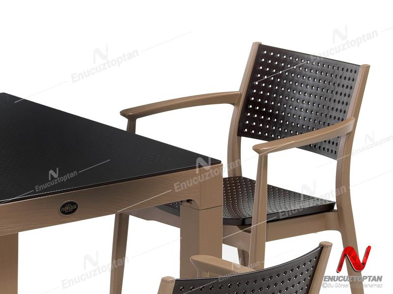 Novussi NST-009 Seginus Bahçe Masa Takımı Camlı Masa + 6 Koltuk |  ID4643