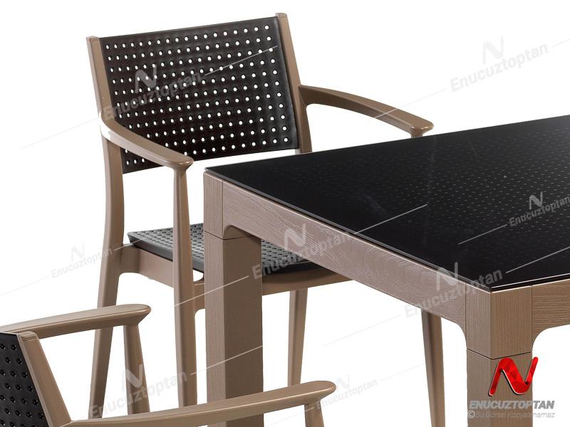 Novussi NST-010 Seginus Bahçe Masa Takımı Camlı Masa + 4 Koltuk | ID4647 