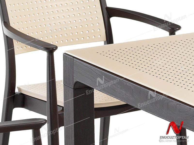 Novussi NST-010 Seginus Bahçe Masa Takımı Camlı Masa + 4 Koltuk | ID4645