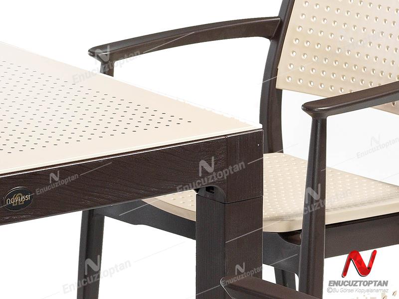 Novussi NST-010 Seginus Bahçe Masa Takımı Camlı Masa + 4 Koltuk | ID4645