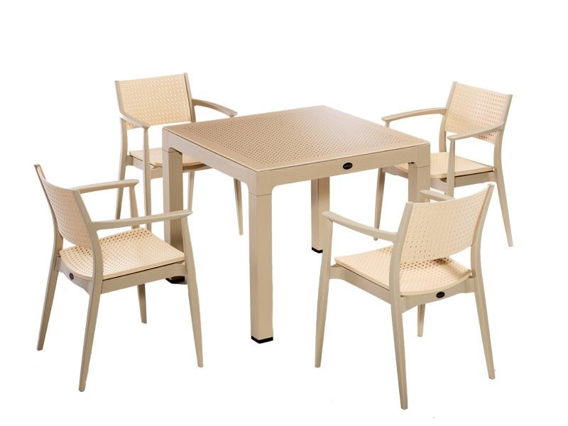 Novussi NST-010 Seginus Bahçe Masa Takımı Camlı Masa + 4 Koltuk | ID4646