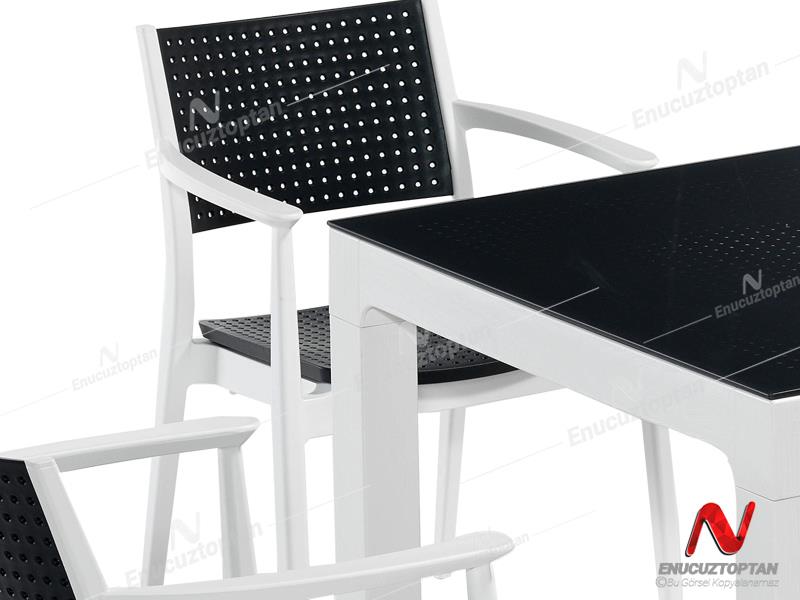 Novussi NST-010 Seginus Bahçe Masa Takımı Camlı Masa + 4 Koltuk  | ID4648