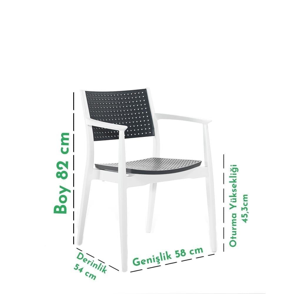 Novussi NST-010 Seginus Sandalye Beyaz - Antrasit ID4657