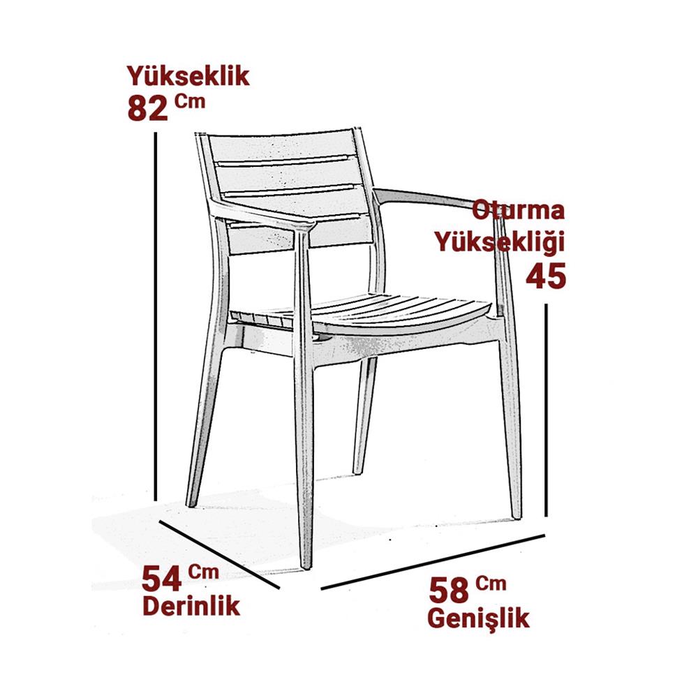 Novussi NST-011 Regnum Bahçe Masa Takımı Camlı Masa + 6 Koltuk Antrasit | ID6036