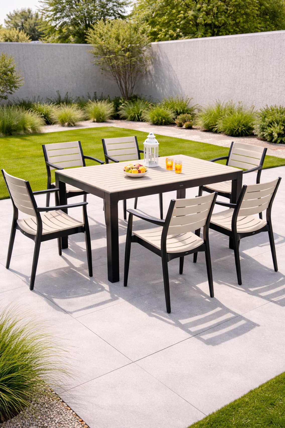 Novussi NST-011 Regnum Bahçe Masa Takımı Camlı Masa + 6 Koltuk Kahverengi | ID4654