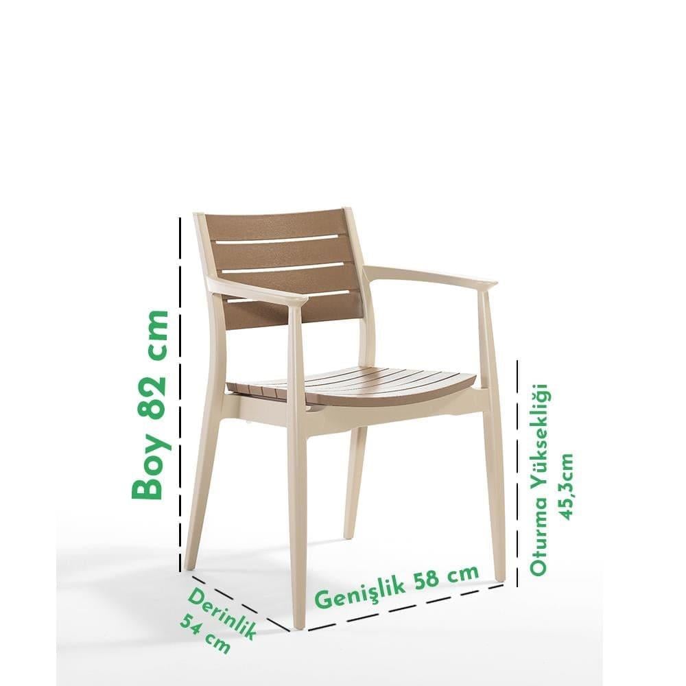 Novussi NST-011 Regnum Bahçe Masa Takımı Camlı Masa + 6 Koltuk Capuccino | ID4656