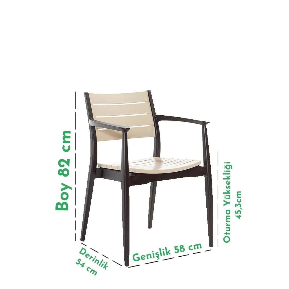 Novussi NST-012 Regnum Bahçe Masa Takımı Camlı Masa + 4 Koltuk Kahverengi | ID4650