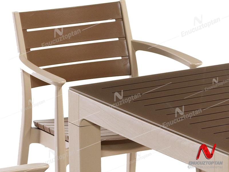 Novussi NST-012  Regnum Bahçe Masa Takımı Camlı Masa + 4 Koltuk  | ID4652