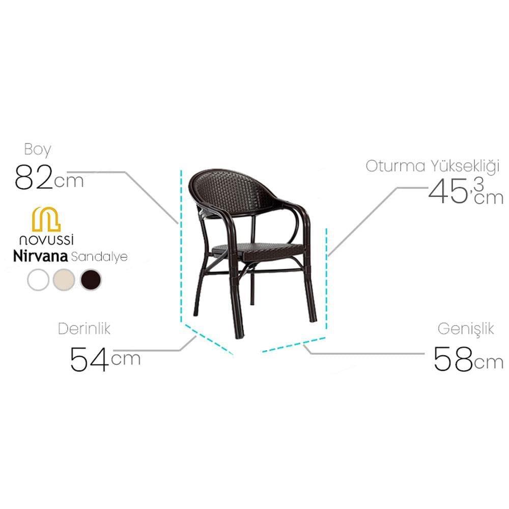 Novussi R-017 Nirvana Balkon Teras Bahçe Oturma Koltuğu Kahverengi | ID6254