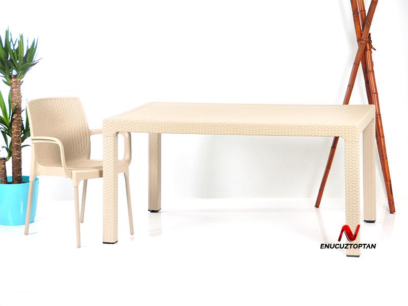 Novussi R002 Rattan Camsız Masa 90x150cm | ID1467