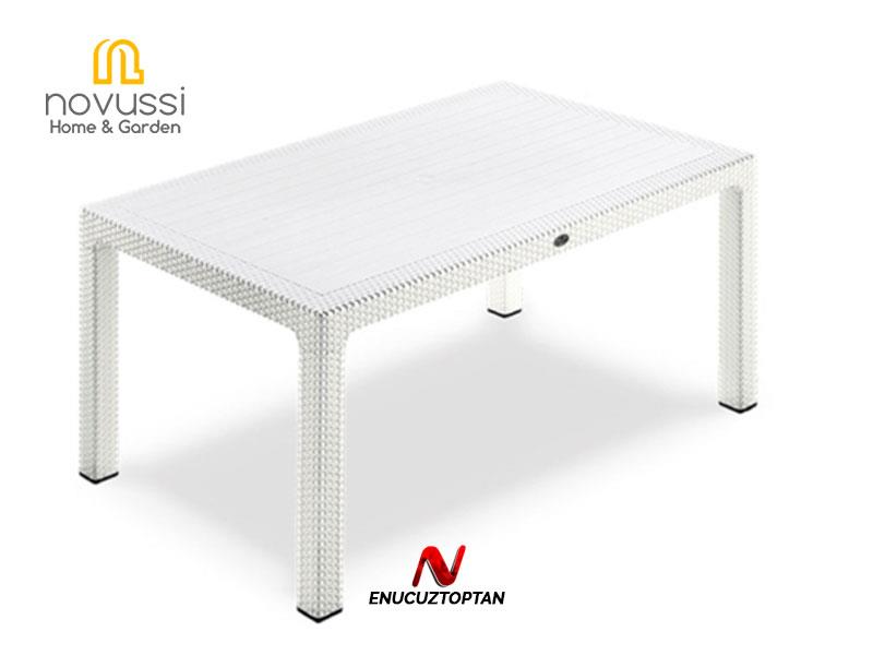 Novussi R004 Rattan Camlı Masa 90x150cm | ID1274