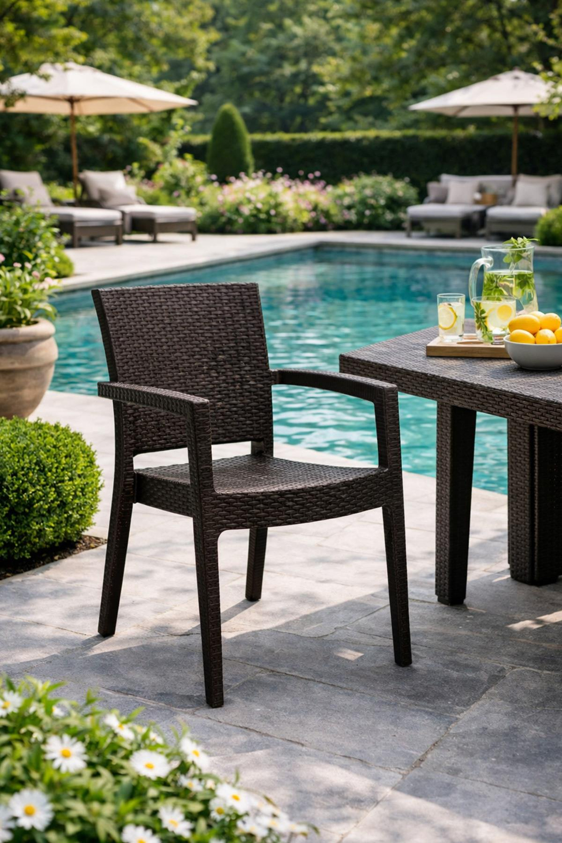 Novussi R006 Paris Rattan Koltuk Sandalye Kahverengi | ID1220