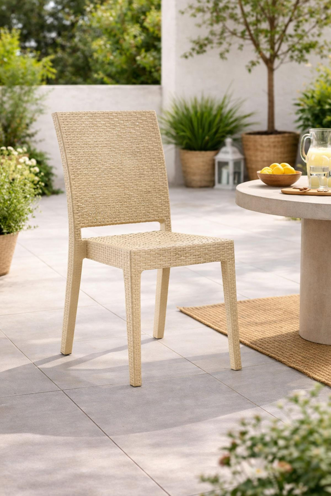 Novussi R007 Nice Rattan Sandalye Krem | ID1216