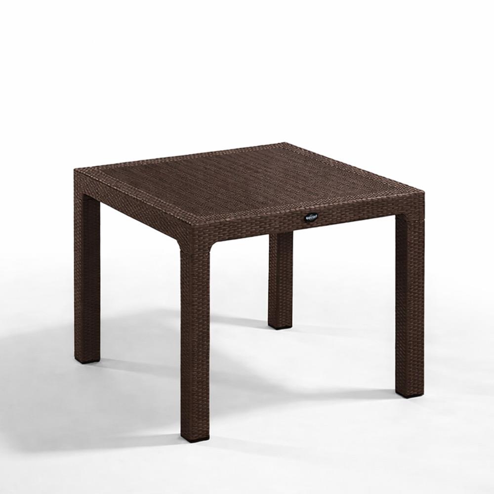 Novussi Rattan Camlı Kare Masa + 4 Adet Paris Koltuk Sandalye Kahverengi | ID1244