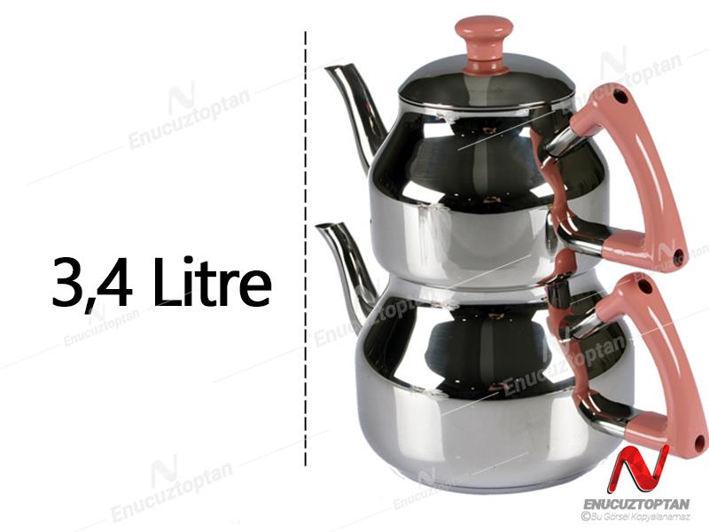 Özkent 315 Orta Marmaris Çelik Çaydanlık Takımı 3.4 Litre | ID4366
