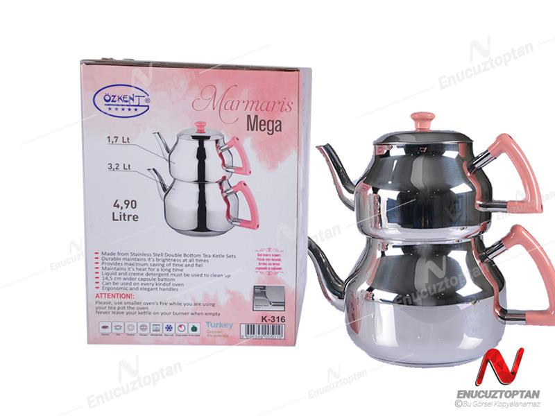 Özkent 316 Mega Marmaris Çelik Çaydanlık Takımı 4.9 Litre | ID4367