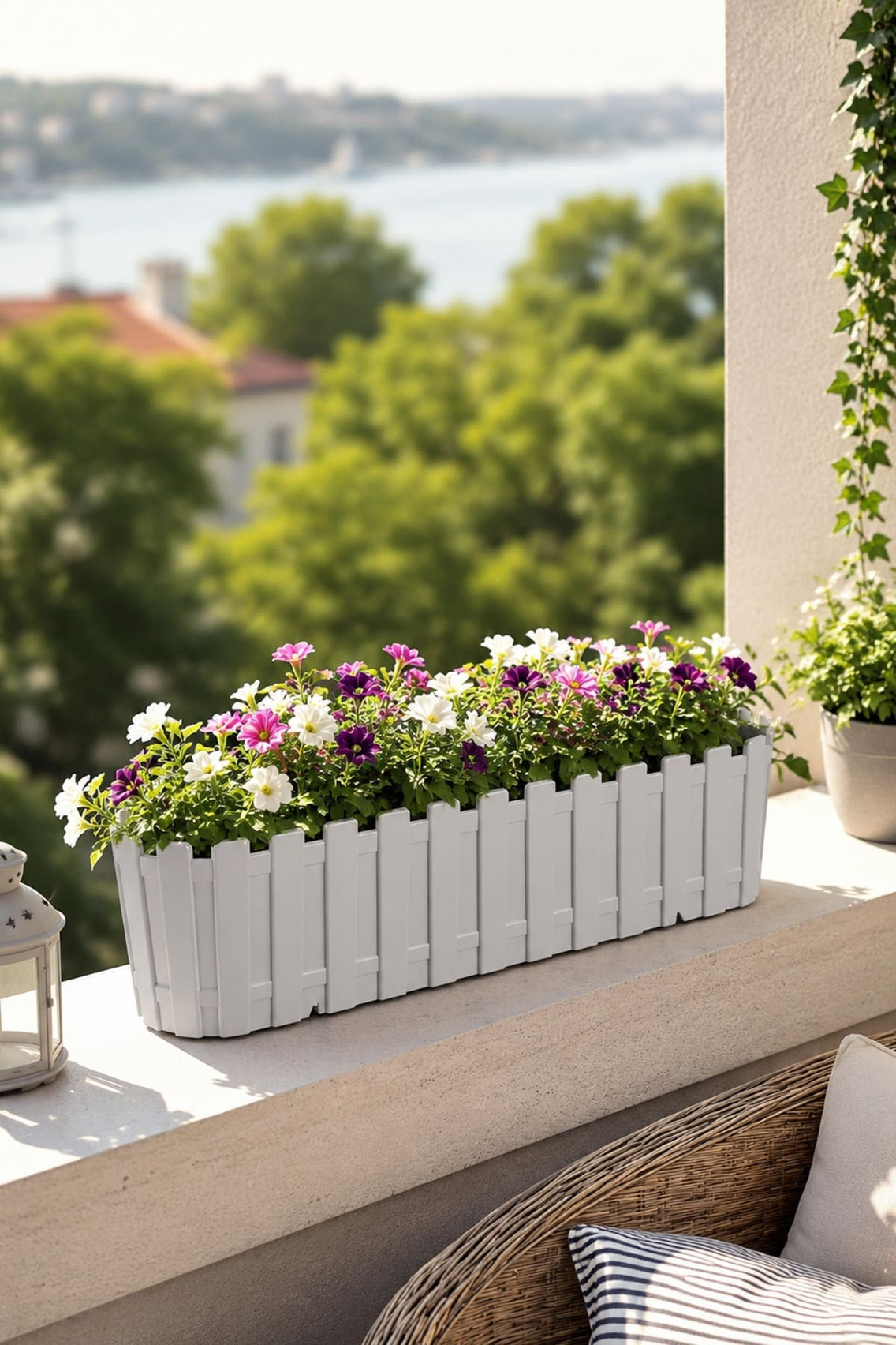 Poliwork B60 Akasya Çit Balkon Saksı 9 Litre 58 cm | ID5735