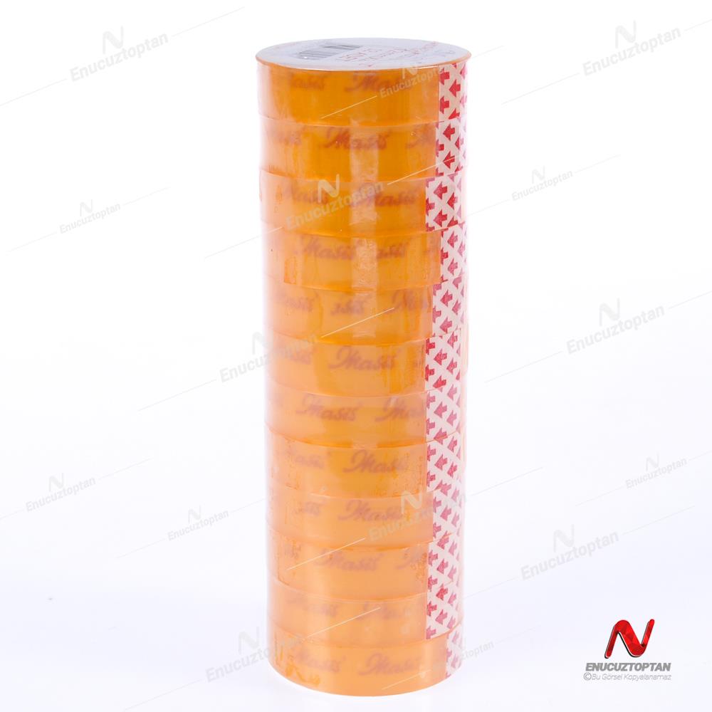 Şeffaf PVC Kırtasiye Para Bandı 12mmx20m 12'li | ID4970 