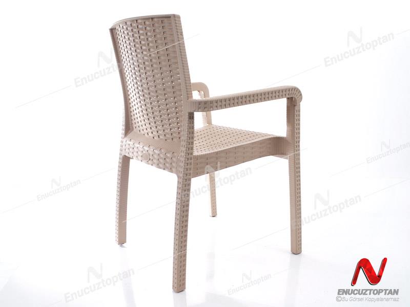 Şenyayla 2527 Rattan Royale Hasır Örgü Desenli Koltuk Kahverengi  | ID4823