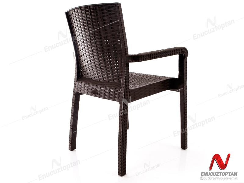 Şenyayla 2527 Rattan Royale Hasır Örgü Desenli Koltuk Kahverengi  | ID4823
