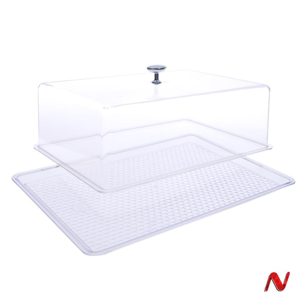 Şenyayla 2813 Şeffaf Kapaklı Pasta Tepsisi No:3 33x23 cm | ID5206