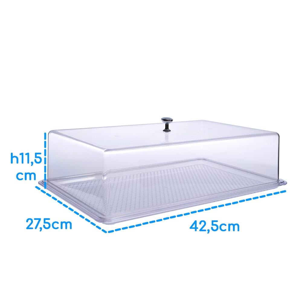 Şenyayla 2814 Şeffaf Kapaklı Pasta Tepsisi No:4  43x28cm| ID5207