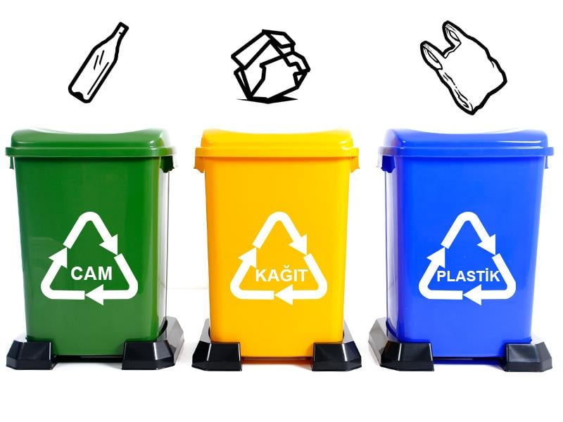 Şenyayla 4395 Geri Dönüşüm Çöp Kovası Kapaklı 50 Lt Plastik | ID4496