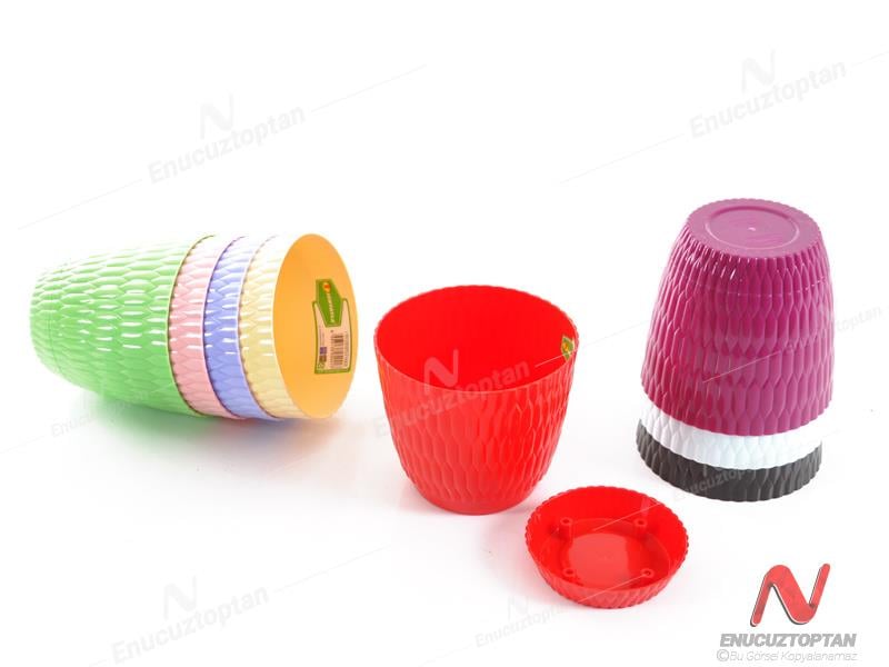 Şenyayla 5441 Desenli Dekoratif Çiçek ve Bitki Saksısı No:1 - 0.75 Litre | ID2893