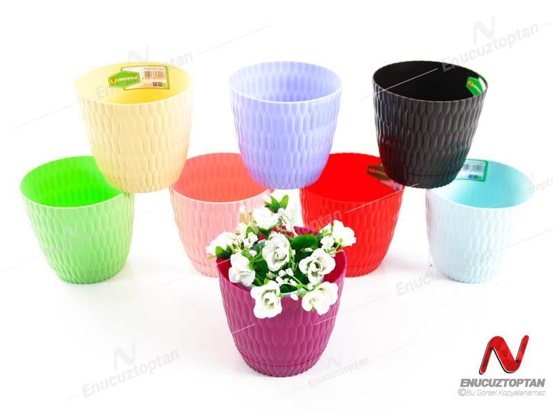 Şenyayla 5441 Desenli Dekoratif Çiçek ve Bitki Saksısı No:1 - 0.75 Litre | ID2893