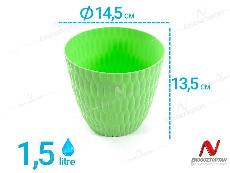 Şenyayla 5442 Desenli Dekoratif Çiçek ve Bitki Saksısı No:2 - 1.5 Litre | ID2894