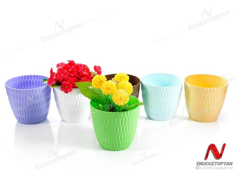 Şenyayla 5442 Desenli Dekoratif Çiçek ve Bitki Saksısı No:2 - 1.5 Litre | ID2894