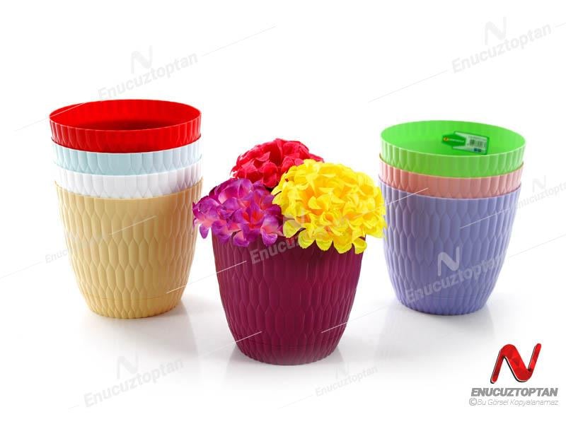 Şenyayla 5443 Desenli Dekoratif Çiçek ve Bitki Saksısı No:3 - 3 Litre | ID2895