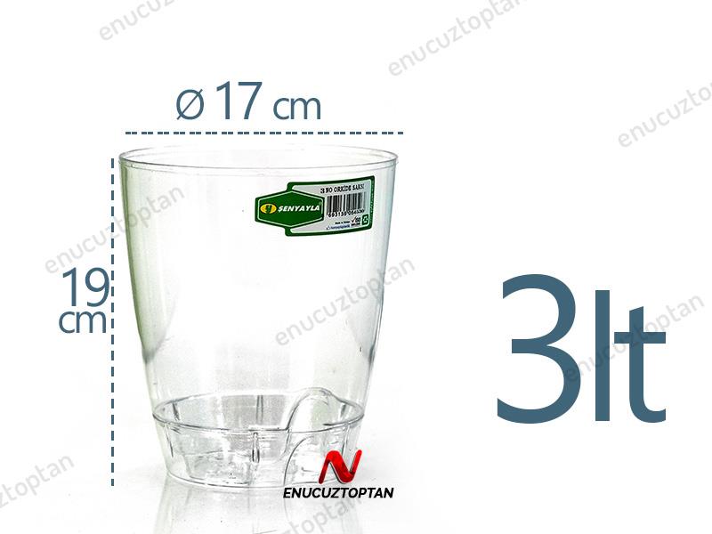 Şenyayla 5453 Orkide Şeffaf Saksı No:3 - 3 Litre | ID1403