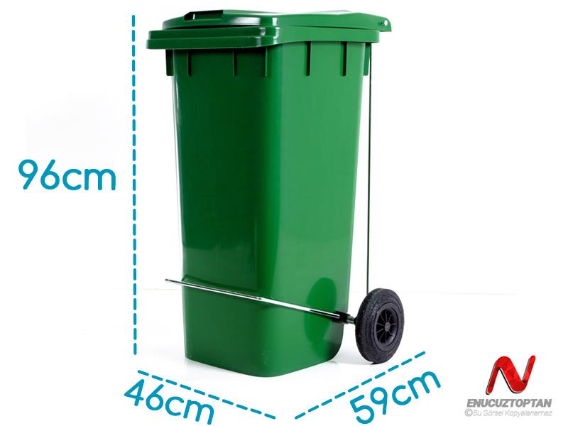 Şenyayla 6507 Çöp Konteyneri Pedallı Eko Tekerlekli Kapaklı 120 Litre Plastik | ID4493