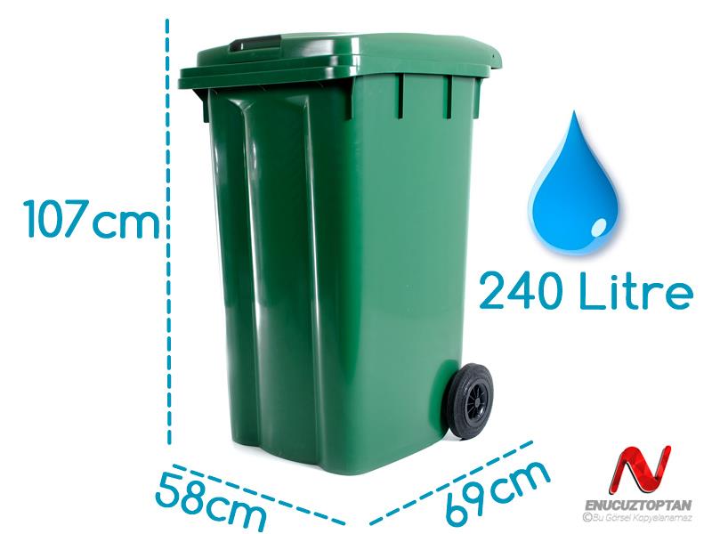 Şenyayla 6511 Çöp Konteyneri Eko Tekerlekli Kapaklı 240 Litre Plastik  | ID4495