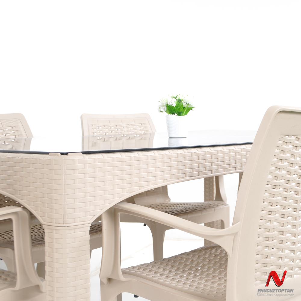 Şenyayla Bahçe Masa Takımı Camlı 90x150 Masa + 6 Koltuk | ID4879