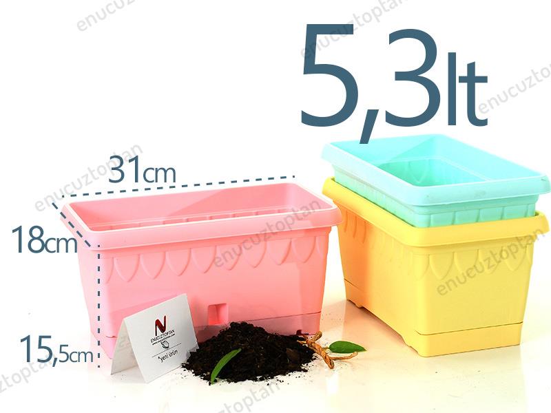 Serinova DB01 Damla Balkon Saksı 5.3 Litre | ID1394