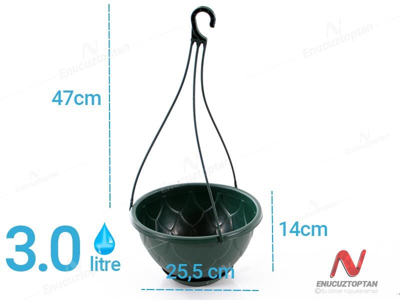 Serinova DM02 Askılı Damla Makrome Çiçek ve Bitki Saksısı No:2 - 3 Litre | ID2867