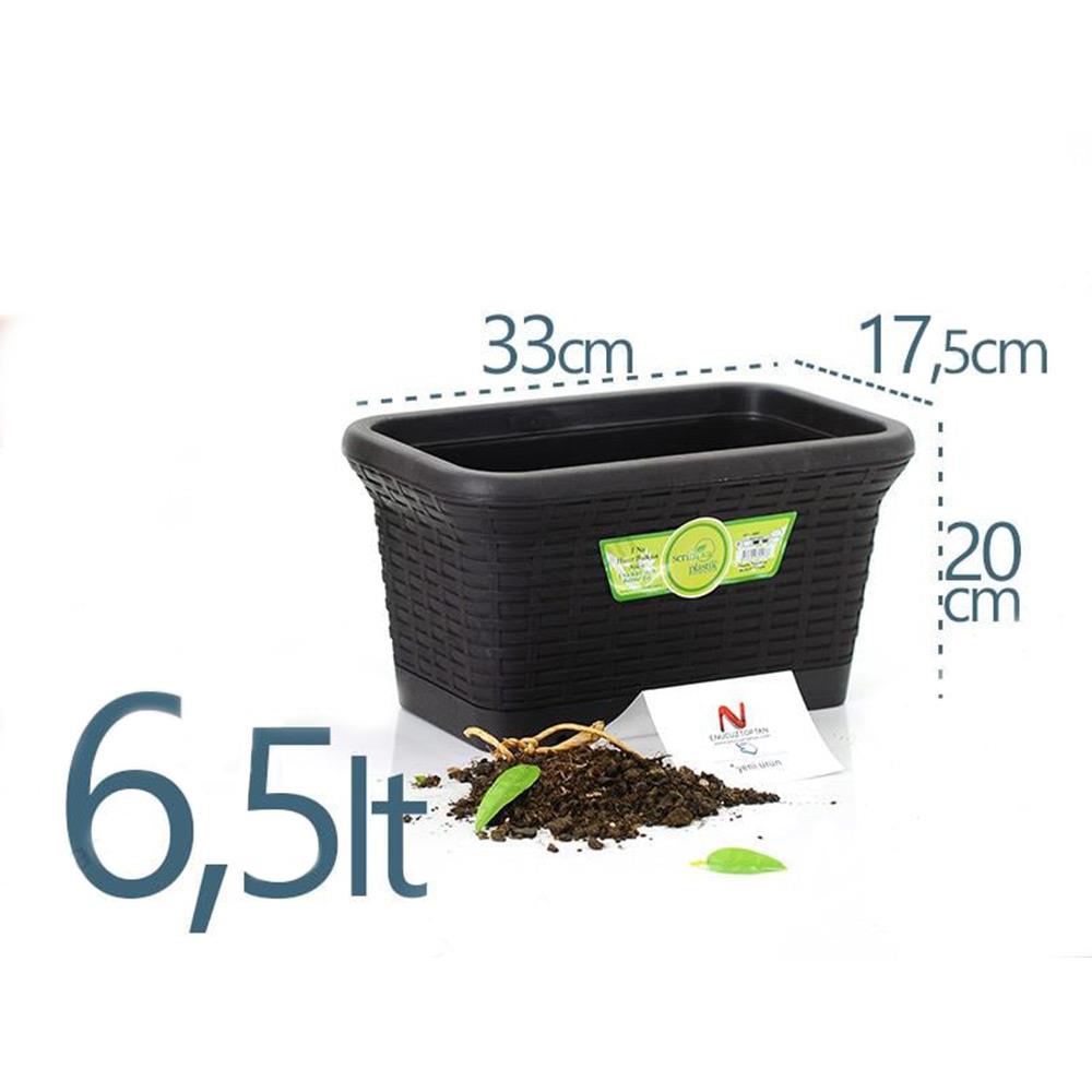 Serinova HB01A Hasır Balkon Askılı Saksı 6.5 Litre | ID1432