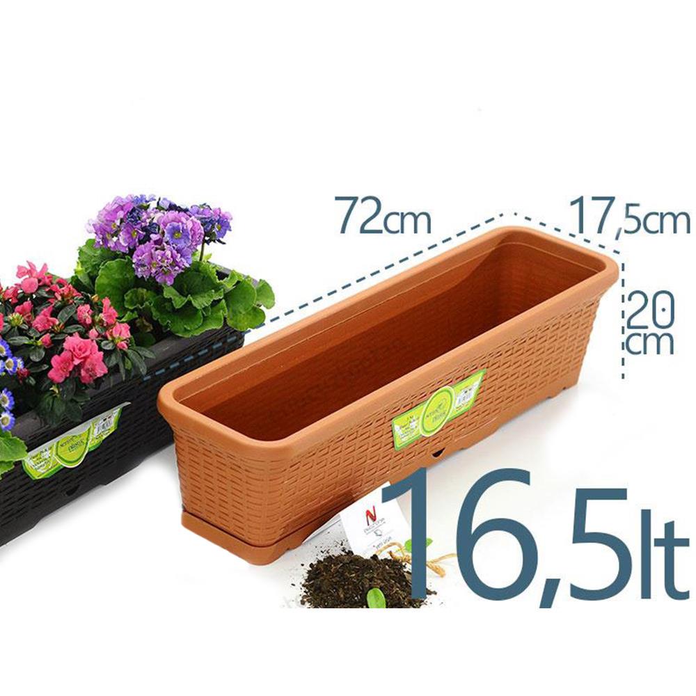 Serinova HB03A Hasır Balkon Askılı Saksı 16.5 Litre | ID1434