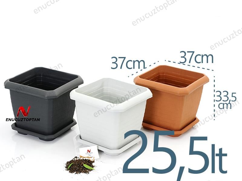 Serinova HK03 Hisar Kare Tabaklı Saksı No:3 - 25.5 Litre | ID1404